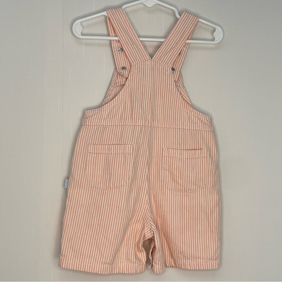 Covington Kids Striped Embroidered Shortalls Peach Cotton Denim Unisex 12M - Picture 7 of 14